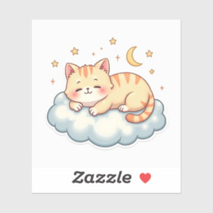 Cloud Nap Kitty – Kawaii Lazy Cat Sticker