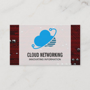 Cloud Network Logo   Binary Code   Motherboard  Business Card