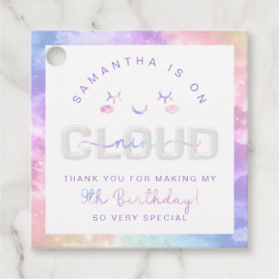 Cloud Nine 9th Birthday Favour Tags – Pastel Sky T