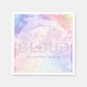 Cloud Nine 9th Birthday Napkins – Kawaii Pastel Sk