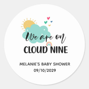 Cloud Nine Baby Shower Classic Round Sticker