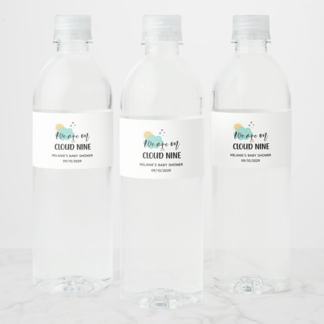 Cloud Nine Baby Shower  Water Bottle Label (Bottles)