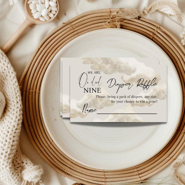 Cloud Nine Beige Sky Baby Shower Diaper Raffle Enclosure Card (Creator Uploaded)