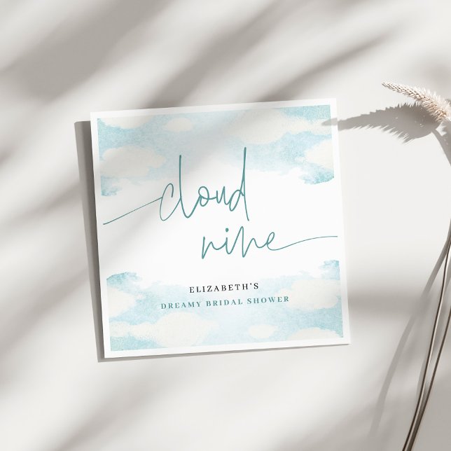 Cloud Nine Blue and White Bridal Shower dreamy Napkin (Creator Uploaded)