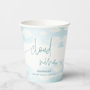 Cloud Nine Blue and White Bridal Shower dreamy Paper Cups