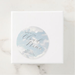 Cloud Nine Blue Cloudy Sky Modern Bridal Shower Favour Tags