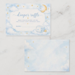 Cloud Nine Boy Baby Shower Diaper Raffle Enclosure Card