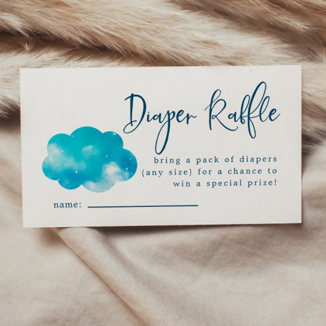 Cloud Nine Boy Diaper Raffle Ticket  Enclosure Card (Creator Uploaded)