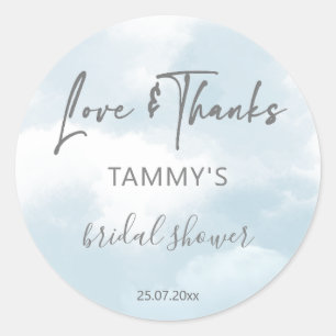Cloud nine bridal shower favour gift classic round sticker