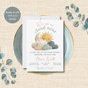 Cloud Nine Celestial Baby Shower Invitation