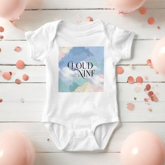 Cloud Nine Elegant Pastel Baby Shower Bodysuit (Creator Uploaded)
