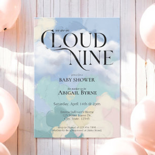 Cloud Nine Elegant Pastel Baby Shower Invitation