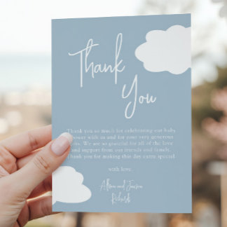 Cloud Nine Gender Neutral Baby Shower Thank You Card