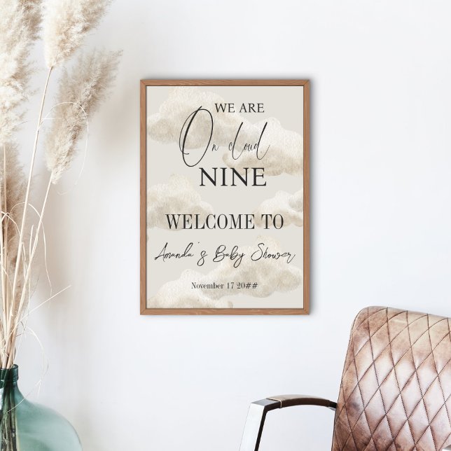 Cloud Nine Gender Neutral Sky Baby Shower Welcome Poster (Creator Uploaded)