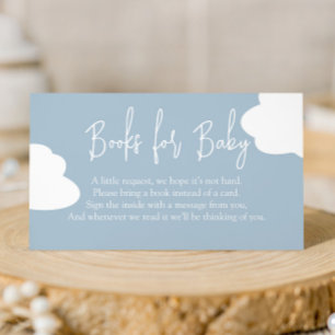 Cloud Nine Neutral Baby Shower Books for Baby Enclosure Card