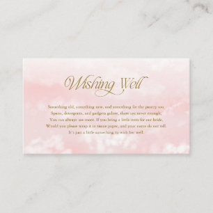 Cloud Nine Pink Gold Modern Cloud Wishing Well Enclosure Card