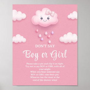 Cloud nine pink sky Don’t Say BOY or GIRL game Poster