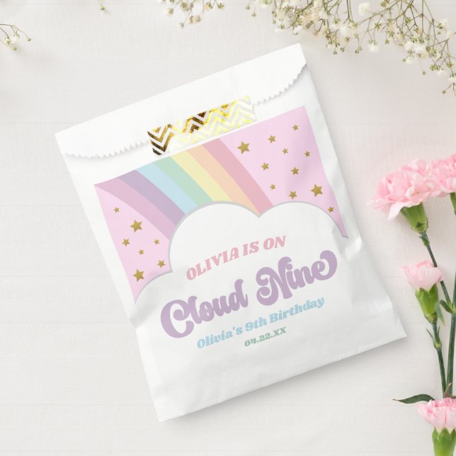 Cloud Nine Rainbow and Stars 9th Birthday Party Favour Bags (Sealed)