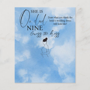 Cloud Nine Sky Blue Bridal Shower Guess Dress Game