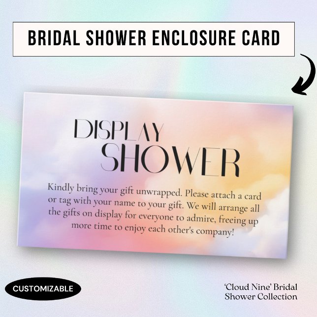 Cloud Nine Watercolor modern colours Display Showe Enclosure Card (Creator Uploaded)