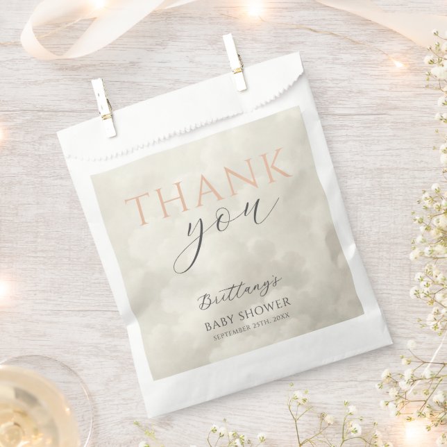 Cloud Nine White Clouds Baby Shower Favour Bags (Clipped)