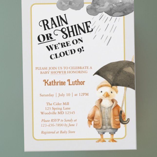 Cloud Nine Woodland Animal Baby Shower Invitation (Creator Uploaded)