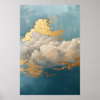 Cloud painting & gold details poster