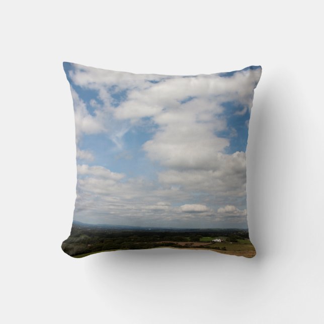 Cloud passing across Cheshire Postcard Cushion (Front)