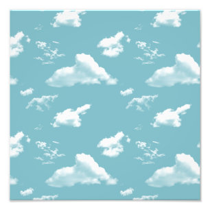 cloud pattern against a sky blue sky photo print