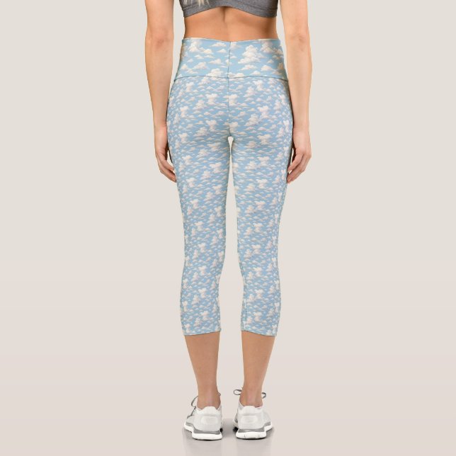 Cloud Pattern  Capri Leggings (Back)