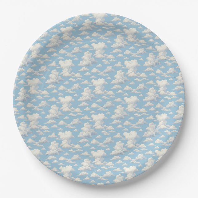 Cloud Pattern  Paper Plate (Front)