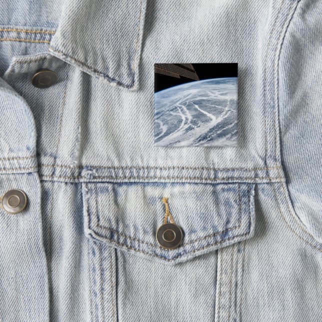 Cloud Patterns South Of The Aleutian Islands. 15 Cm Square Badge (In Situ)