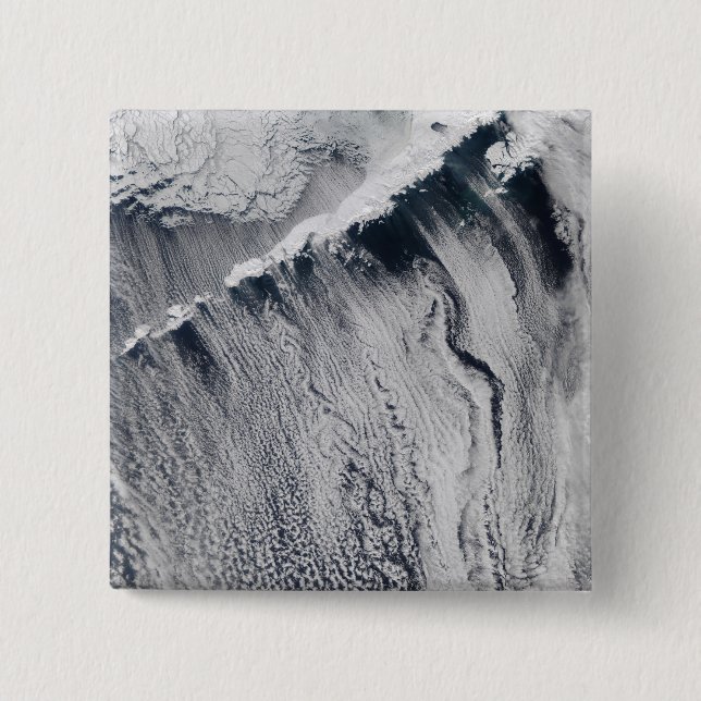 Cloud patterns visible over the Aleutian Island 15 Cm Square Badge (Front)