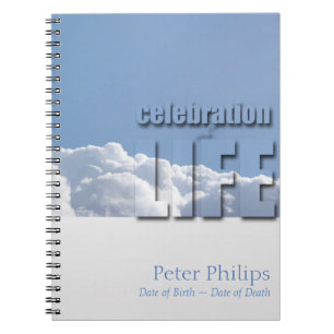 Cloud Peaceful Sky  Celebration of Life Guestbook Notebook