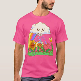 Cloud Peeing On Flowers T-Shirt