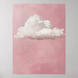 Cloud Print Moody Cloud Painting Pink Wall Art Pin