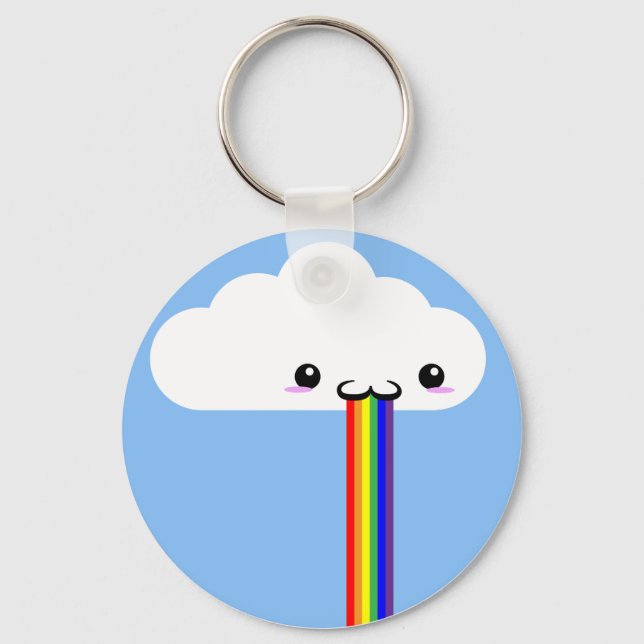 Cloud Puking Rainbow Key Chain (Front)