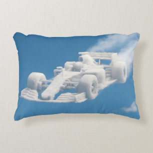 Cloud racer surreal F1 sky art accent cushion