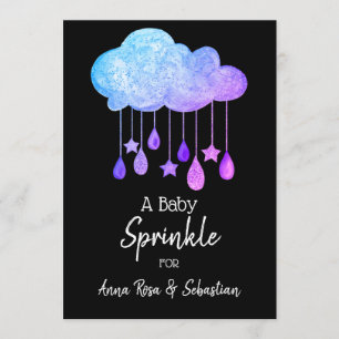 *~*  Cloud Rain Drops Stars Sprinkle Shower Invitation