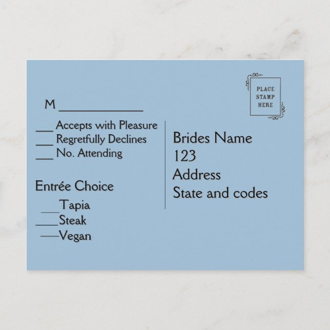 Cloud RSVP with Menu Choices  (Back)