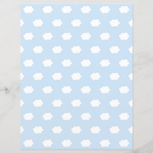 Cloud Scrapbook Paper White on Blue Sky