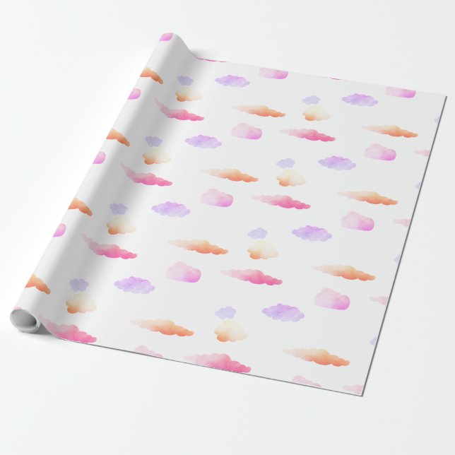 Cloud seamles pattern wrapping paper (Unrolled)