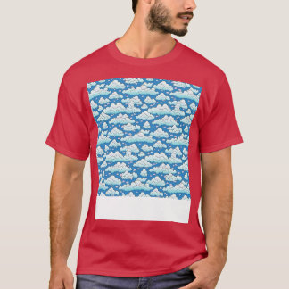 Cloud Seamless Pattern Sky Cloudscape Floating Day T-Shirt