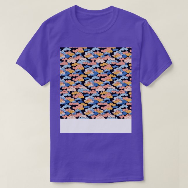 Cloud Seamless Pattern Sky Cloudscape Floating Day T-Shirt (Design Front)