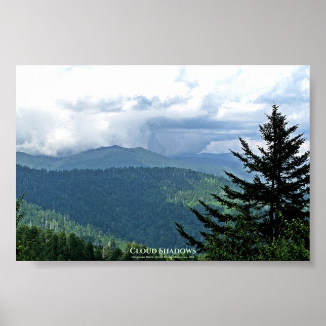 'Cloud Shadows' Clingmans Dome, Great Smokies, USA Poster (Front)