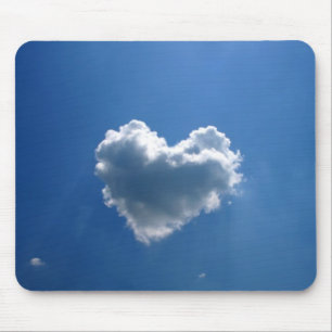 Cloud shape of a heart mouse mat