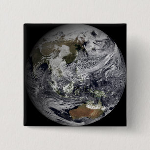 Cloud simulation of the full Earth 15 Cm Square Badge