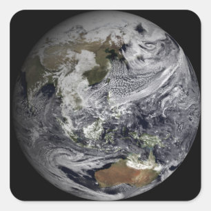 Cloud simulation of the full Earth Square Sticker