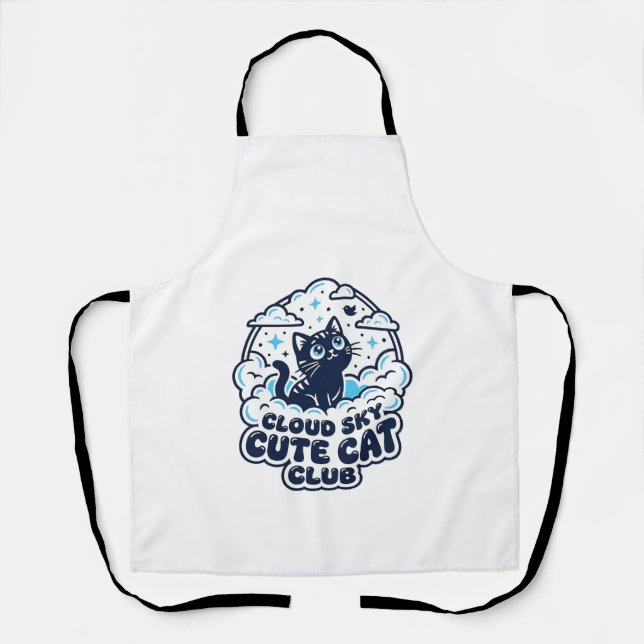 Cloud Sky Cute Cat Pet Lover Shirt Art - Cloud Sky Apron (Front)