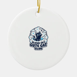 Cloud Sky Cute Cat Pet Lover Shirt Art - Cloud Sky Ceramic Tree Decoration